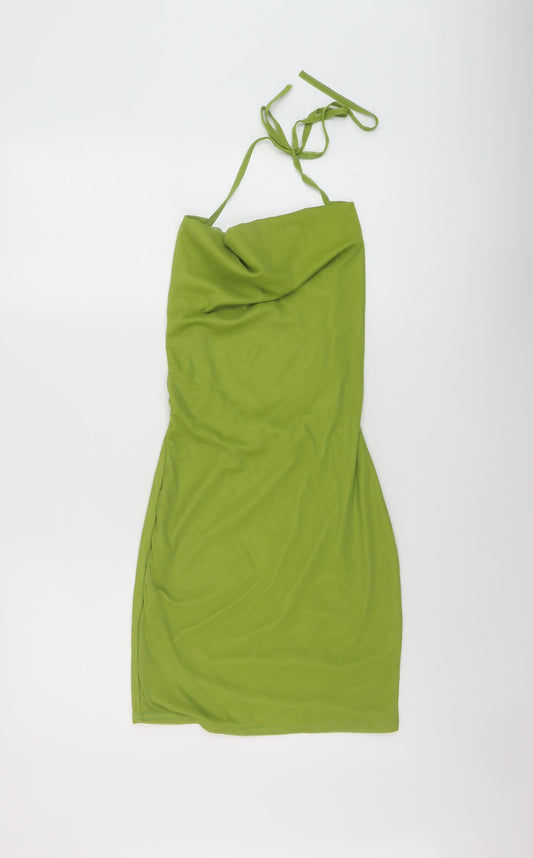 PRETTYLITTLETHING Womens Grey Polyester Mini Size 6 Cowl Neck Pullover