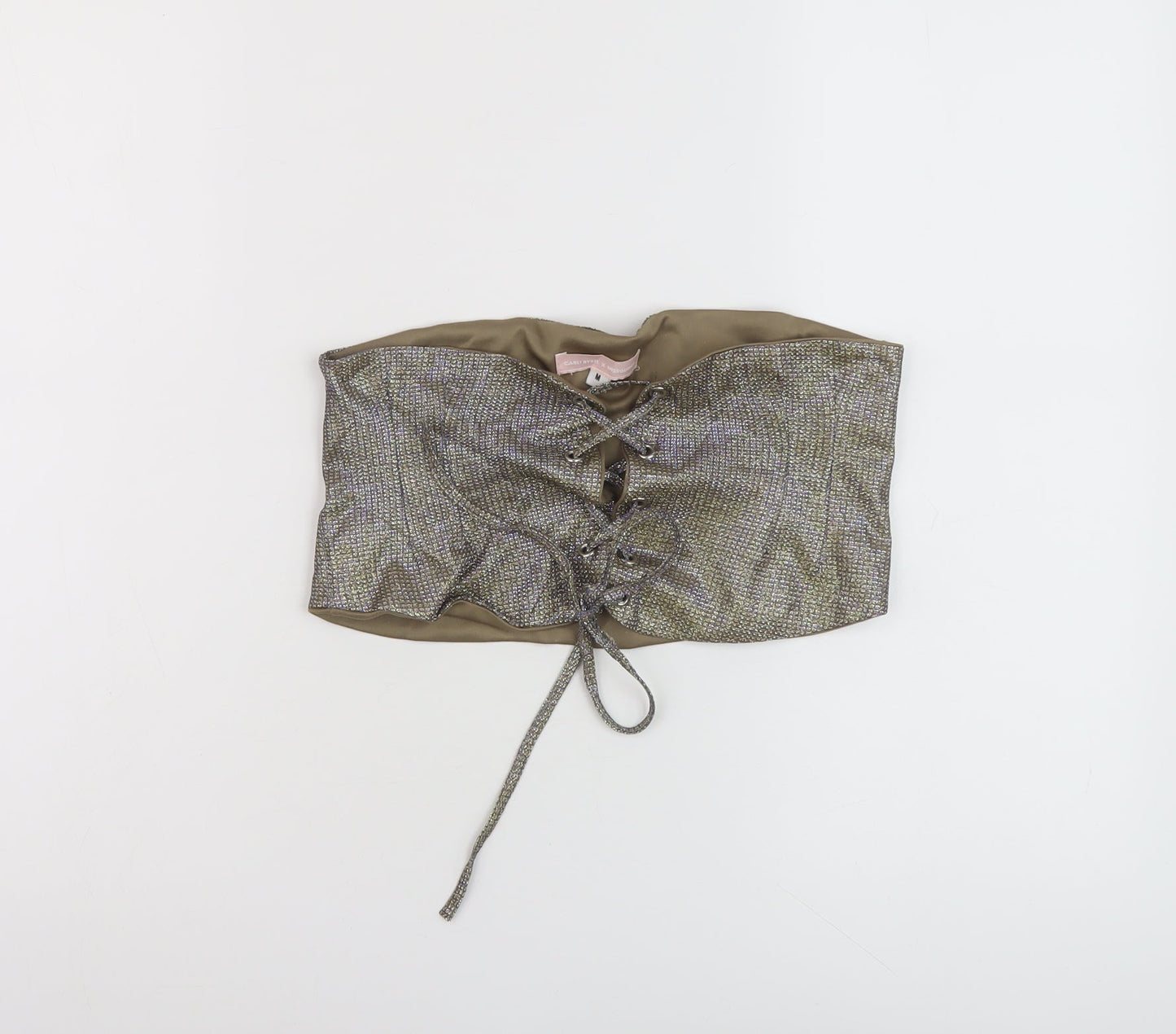 Womens UK Size M Missguided Gold Cropped Tank