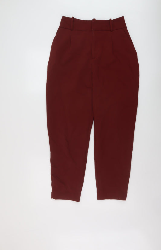 Womens UK Size S Zara Regular Fit  Red Trousers