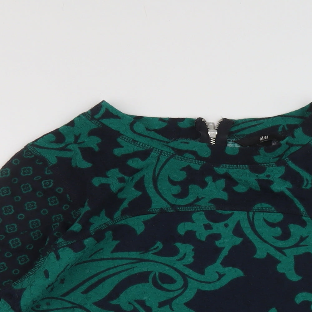 Womens UK Size S H&M Green Basic Blouse