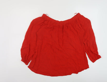 Womens UK Size 12 Select Red Basic Blouse