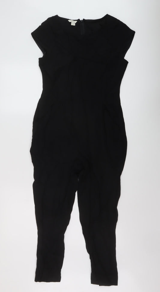 Monsoon Womens Black Polyester Jumpsuit One-Piece Size 10 Zip
