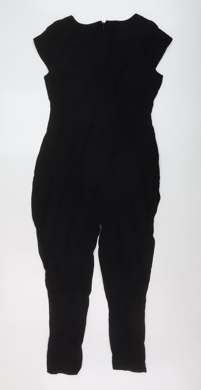 Monsoon Womens Black Polyester Jumpsuit One-Piece Size 10 Zip