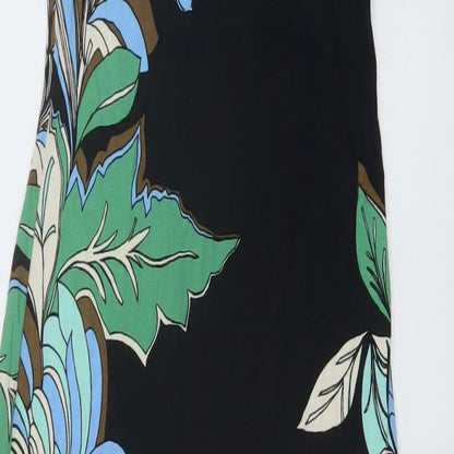 Miss Selfridge Womens Multicoloured Floral Viscose Maxi Size 8 Square Neck Pullover