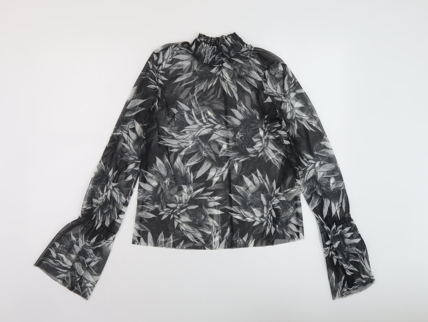 Womens UK Size S Zara Black Basic Blouse