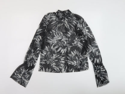 Womens UK Size S Zara Black Basic Blouse