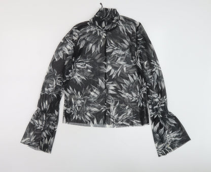 Womens UK Size S Zara Black Basic Blouse