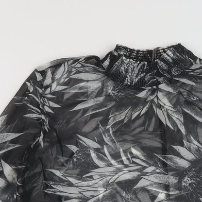 Womens UK Size S Zara Black Basic Blouse
