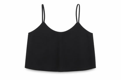 Topship Womens Black Polyester Cropped Tank Size 10 Round Neck