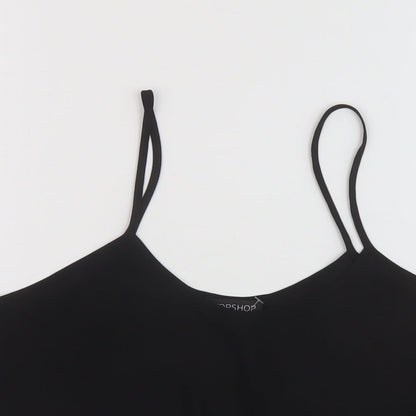 Topship Womens Black Polyester Cropped Tank Size 10 Round Neck