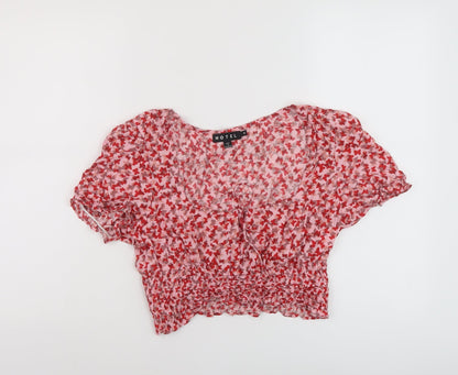 Womens UK Size M Motel Pink Cropped Blouse