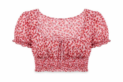 Womens UK Size M Motel Pink Cropped Blouse