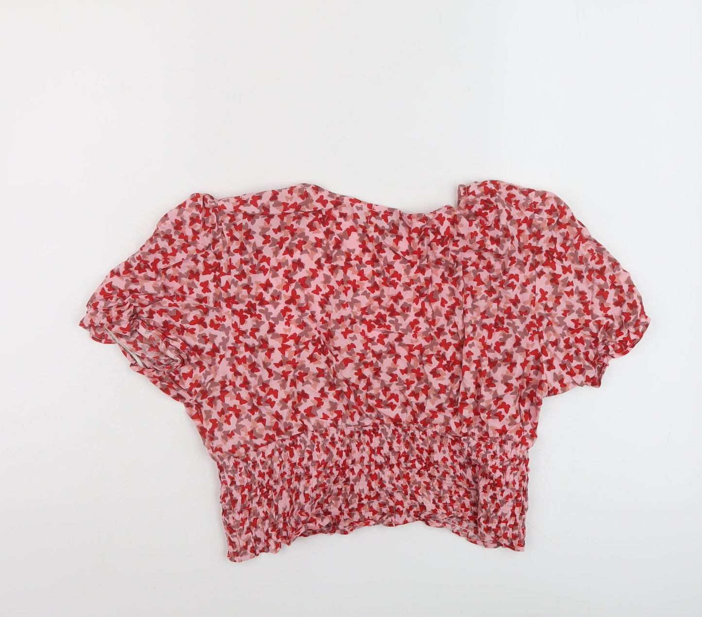 Womens UK Size M Motel Pink Cropped Blouse