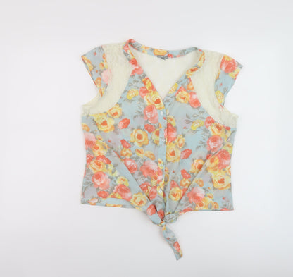 Womens UK Size L Charlotte Russe Multicoloured Basic Blouse