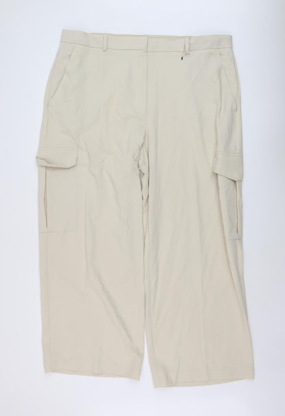 Womens UK Size 22 Marks and Spencer Regular Fit  Beige Trousers