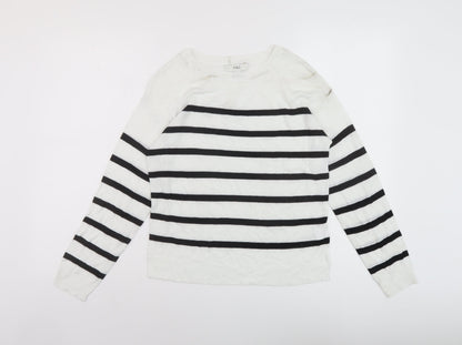 Womens UK Size XS Marks and Spencer White Pullover Jumper