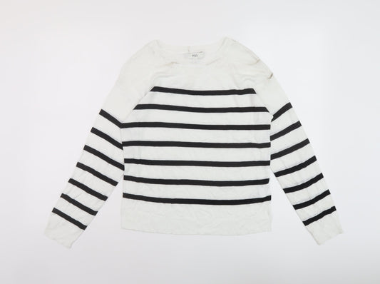 Womens UK Size XS Marks and Spencer White Pullover Jumper