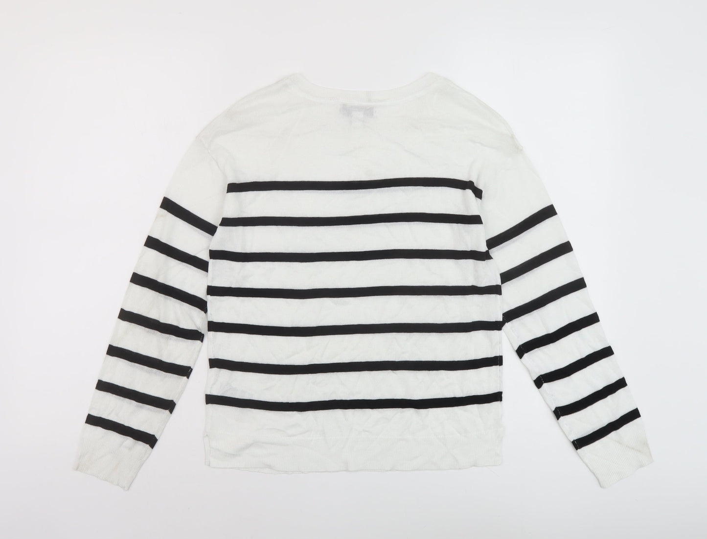 Womens UK Size XS Marks and Spencer White Pullover Jumper