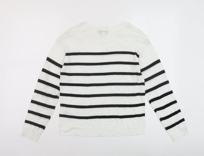Womens UK Size XS Marks and Spencer White Pullover Jumper