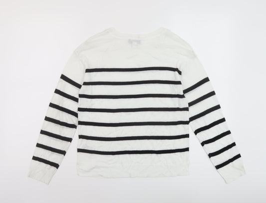 Womens UK Size XS Marks and Spencer White Pullover Jumper