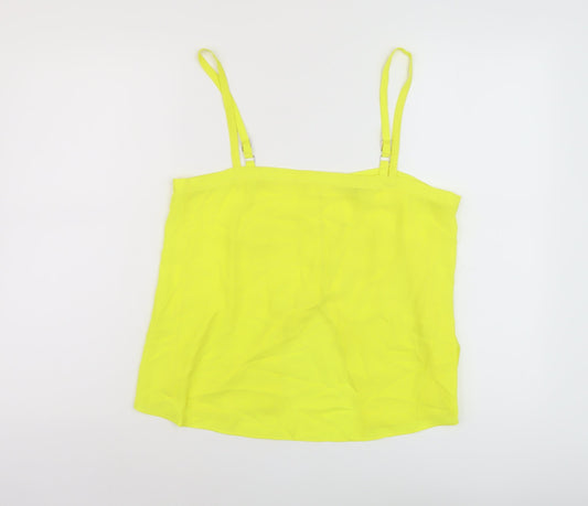 Womens UK Size 12 River Island Yellow Basic Tank