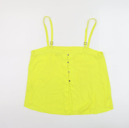 Womens UK Size 12 River Island Yellow Basic Tank