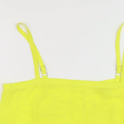 Womens UK Size 12 River Island Yellow Basic Tank