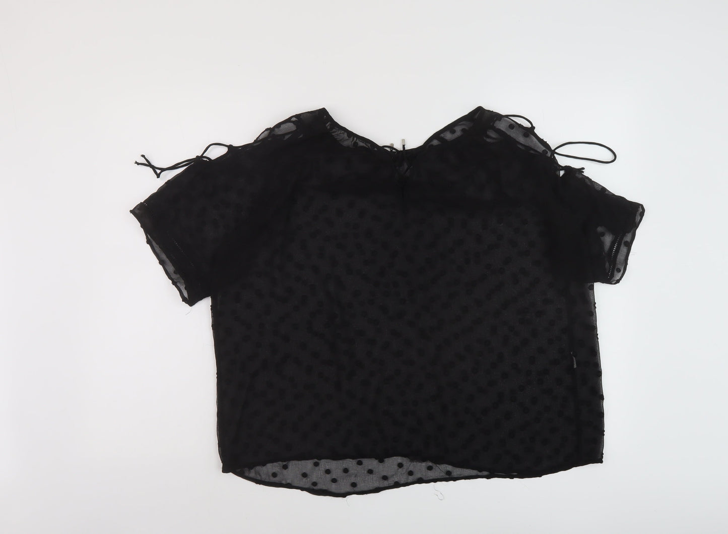 Womens UK Size S Zara Black Basic Blouse