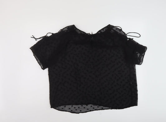 Womens UK Size S Zara Black Basic Blouse