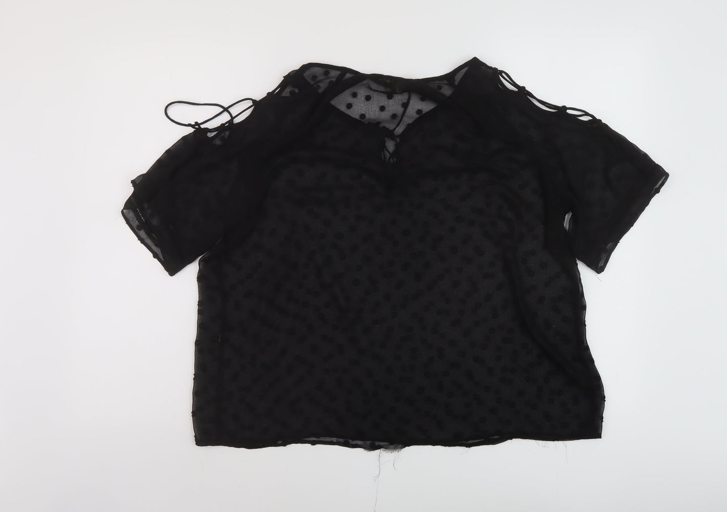 Womens UK Size S Zara Black Basic Blouse