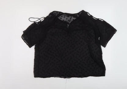 Womens UK Size S Zara Black Basic Blouse