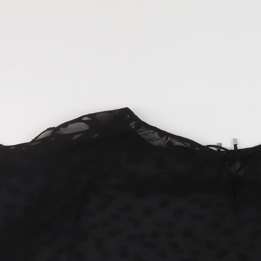 Womens UK Size S Zara Black Basic Blouse