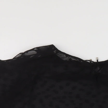 Womens UK Size S Zara Black Basic Blouse