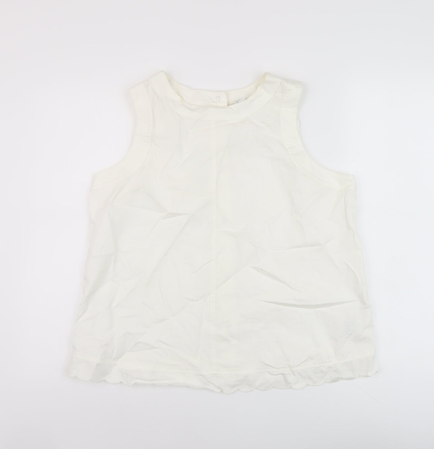 Womens UK Size 14 Marks and Spencer White Basic Tank