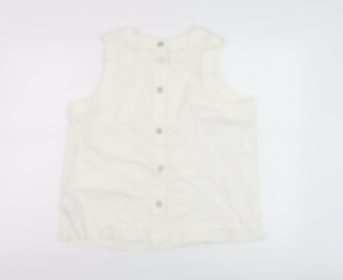 Womens UK Size 14 Marks and Spencer White Basic Tank