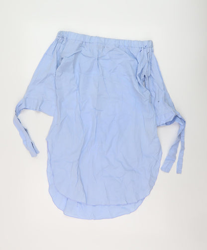 Womens UK Size S New Look Blue Basic Blouse