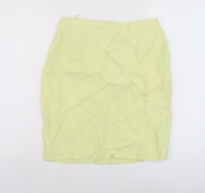 Apriori Womens Green Viscose Mini Skirt Size 14 Zip