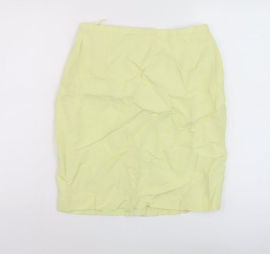 Apriori Womens Green Viscose Mini Skirt Size 14 Zip