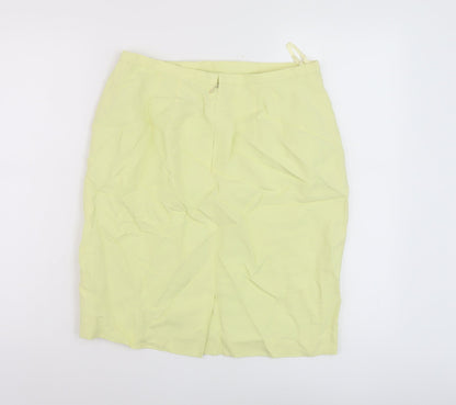 Apriori Womens Green Viscose Mini Skirt Size 14 Zip
