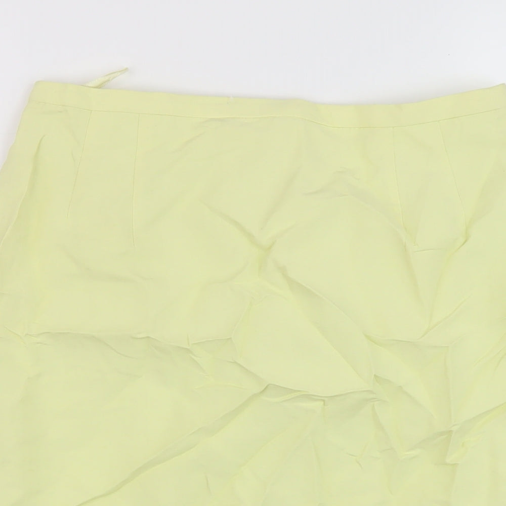 Apriori Womens Green Viscose Mini Skirt Size 14 Zip