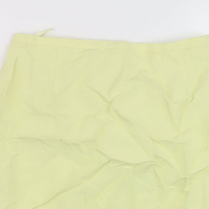 Apriori Womens Green Viscose Mini Skirt Size 14 Zip