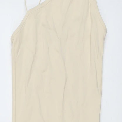 Nakd Womens Beige Polyester Bodycon Size XS One Shoulder Pullover