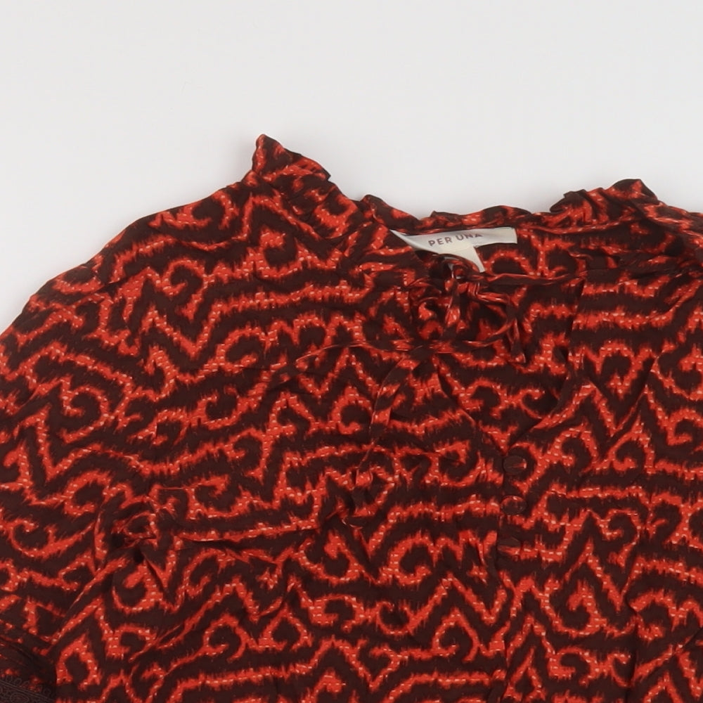 Womens UK Size 8 Per Una Red Basic Blouse
