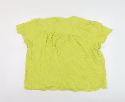 Womens UK Size 20 Per Una Green Basic T-Shirt