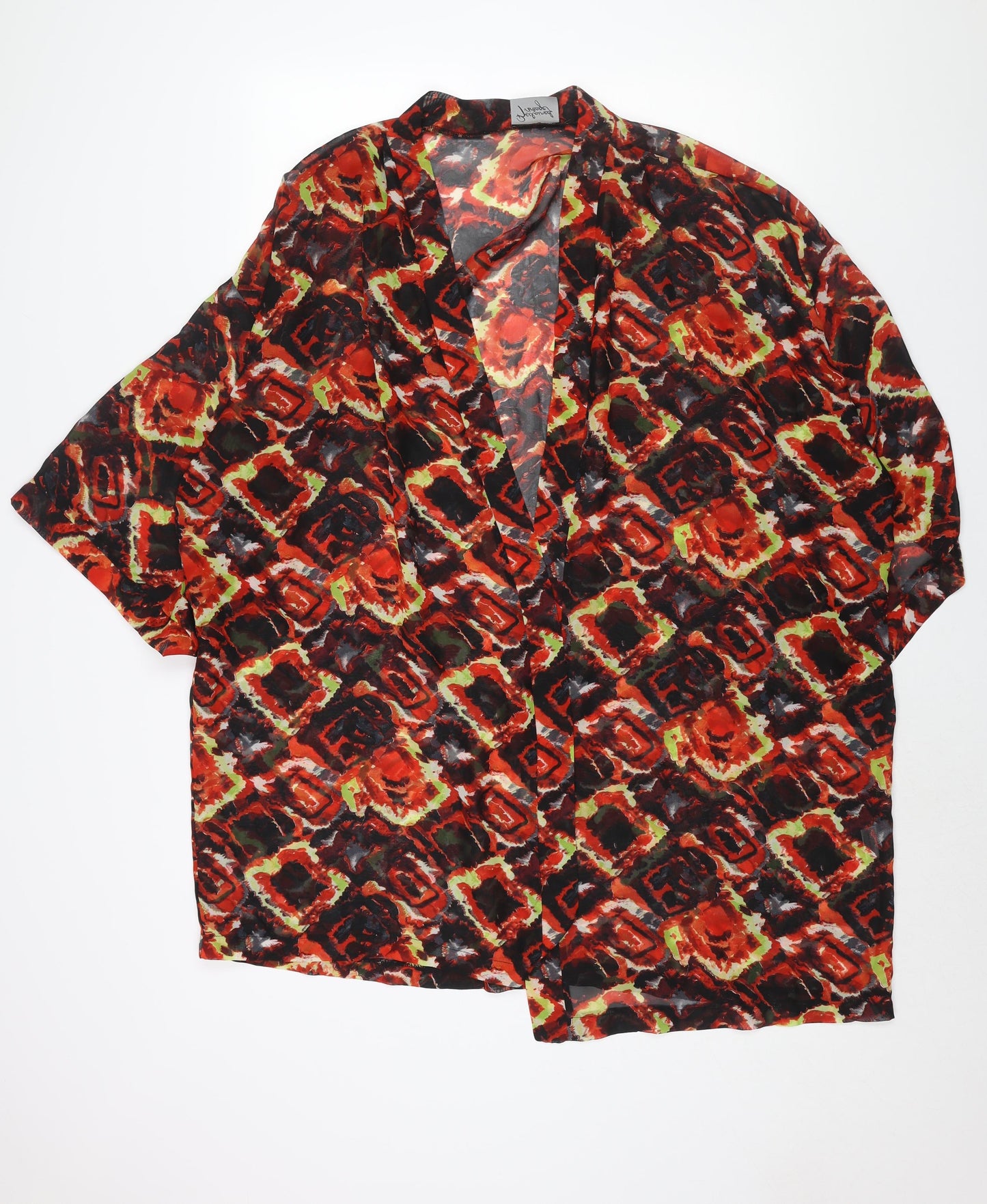 Womens UK Size S Reclaimed Vintage Red Kimono Blouse