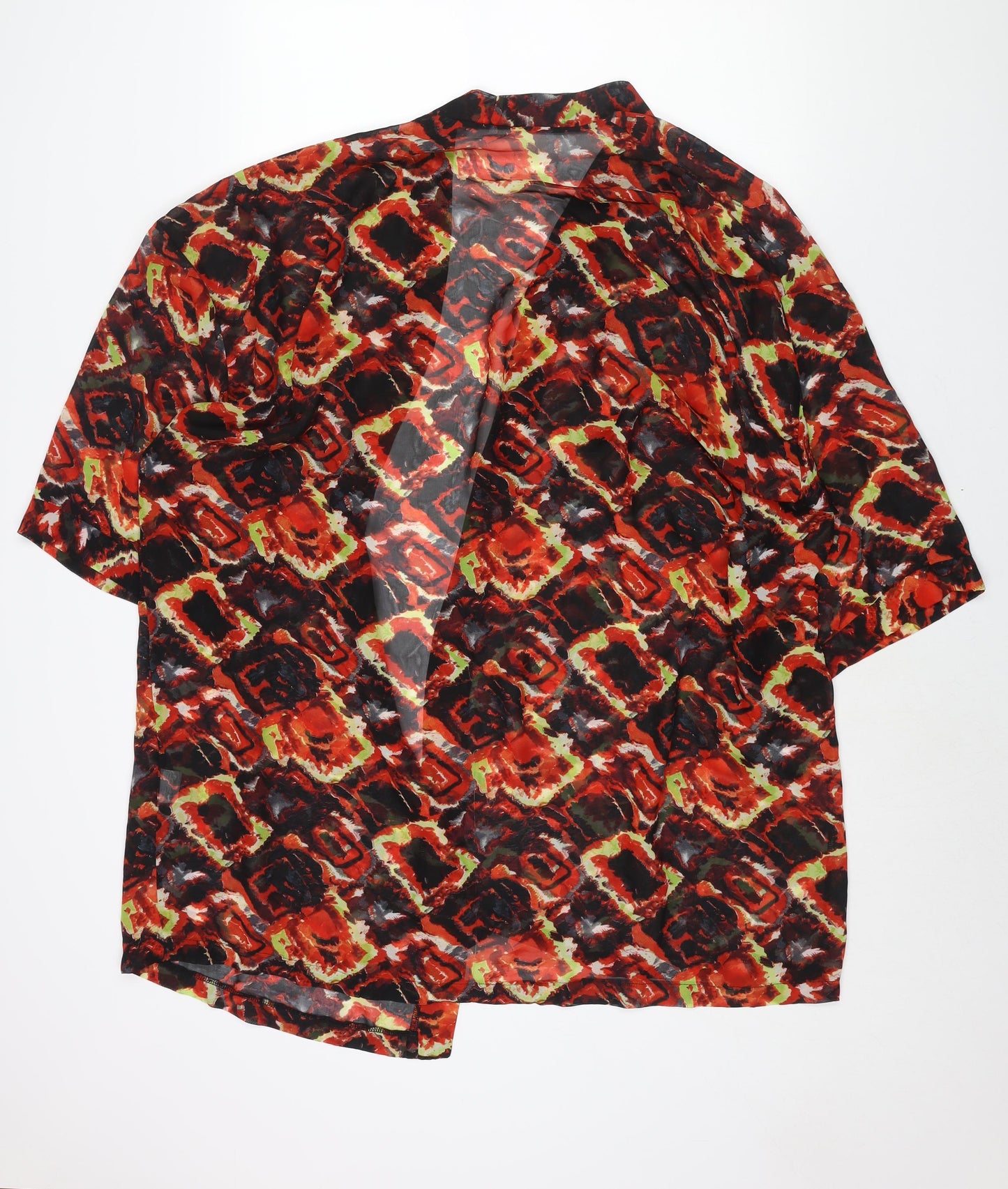 Womens UK Size S Reclaimed Vintage Red Kimono Blouse