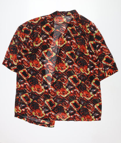 Womens UK Size S Reclaimed Vintage Red Kimono Blouse