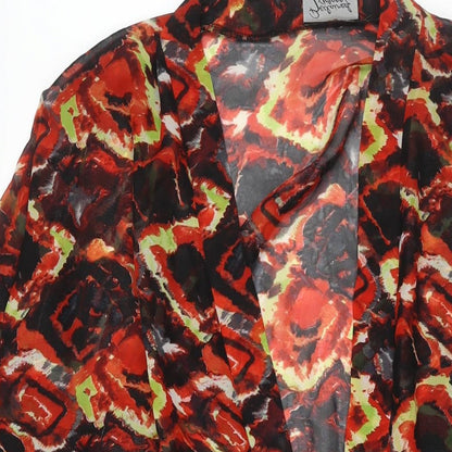 Womens UK Size S Reclaimed Vintage Red Kimono Blouse
