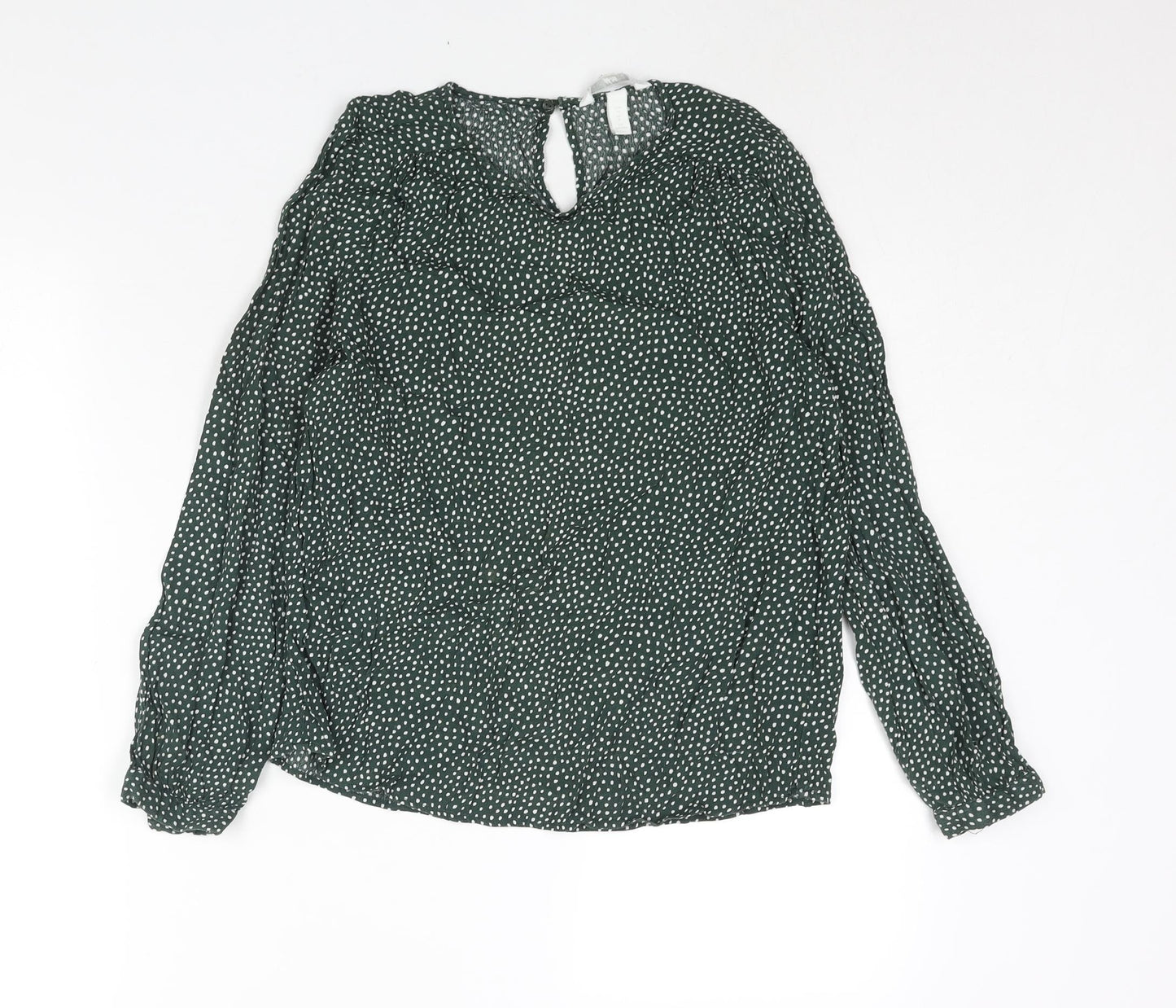 Womens UK Size 8 H&M Green Basic Blouse