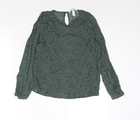 Womens UK Size 8 H&M Green Basic Blouse